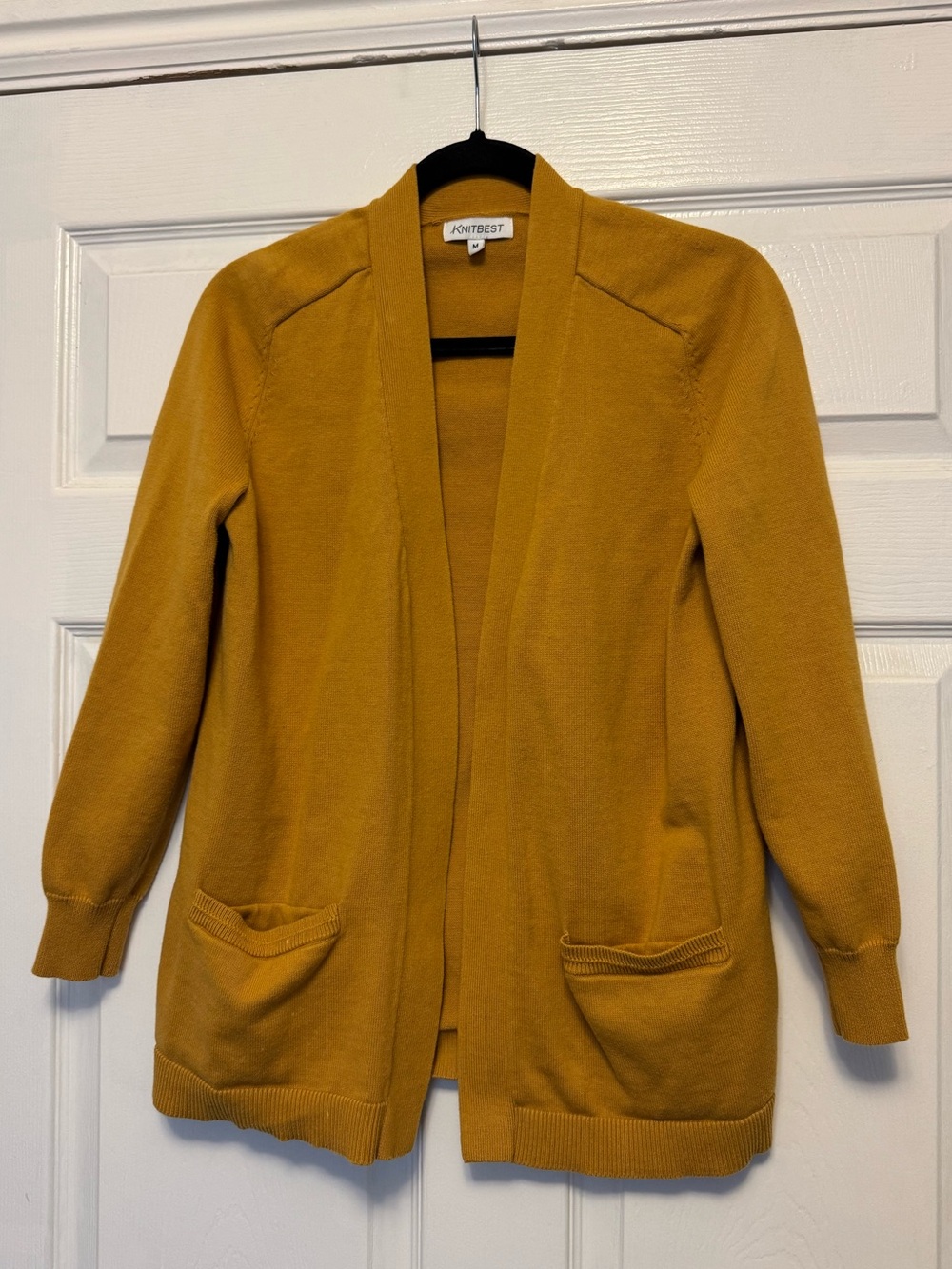 Women's Mustard Open Cardigan with Pockets